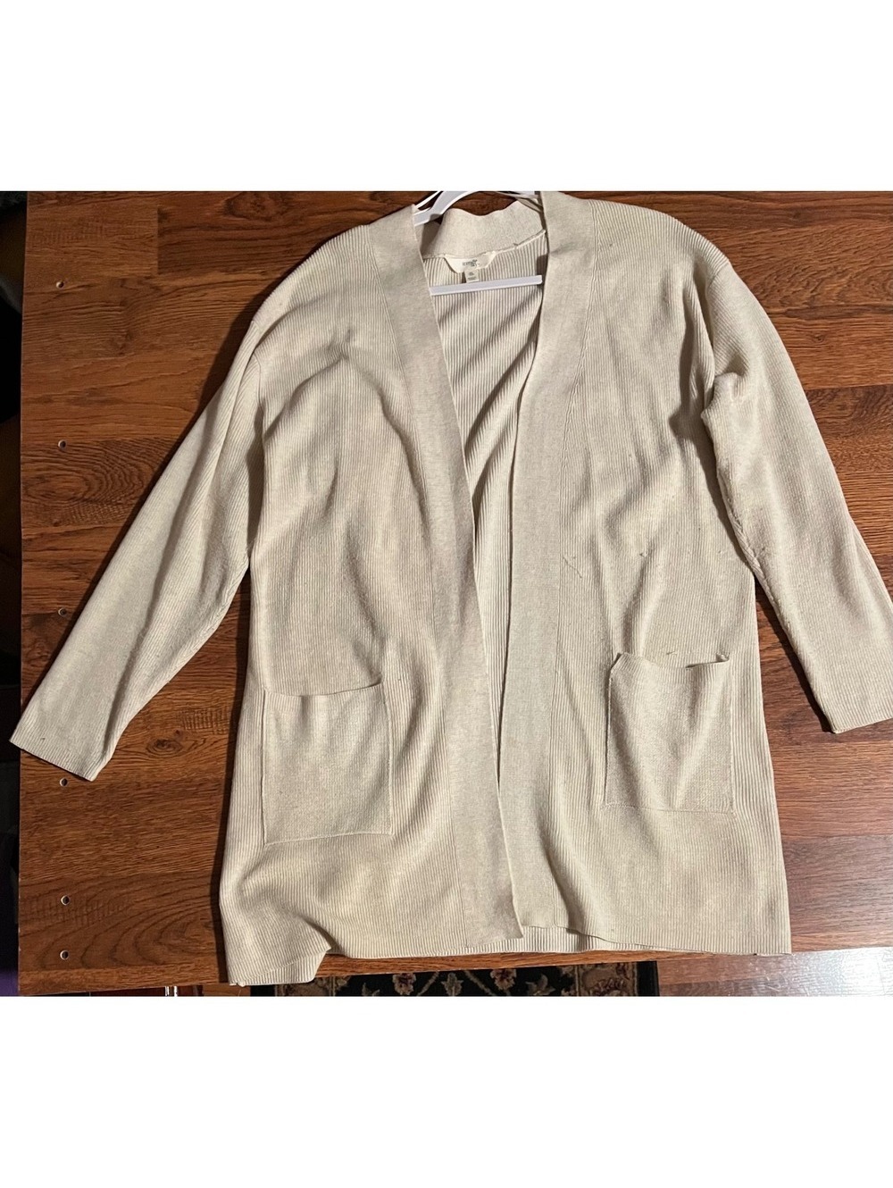 Terra & Sky Womens Oatmeal Cardigan Sweater Plus 0X 14W